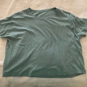 Lululemon crop top cates tee teal green